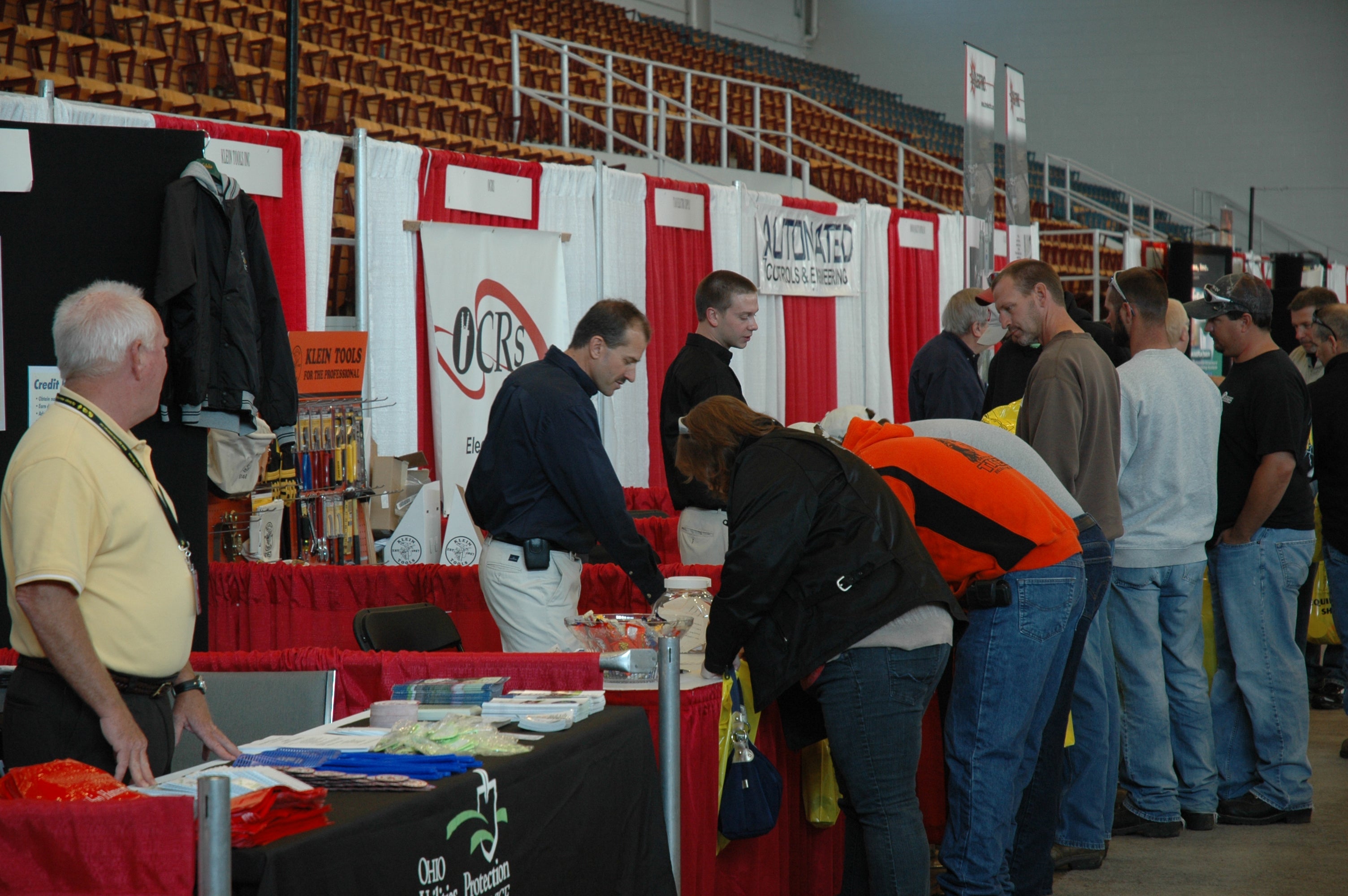 A group of people at an expo