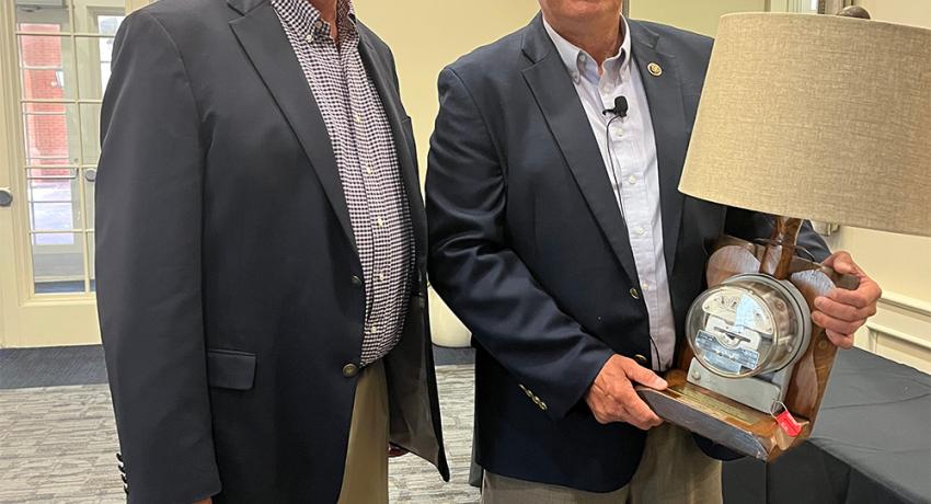 Congressman Bob Gibbs with Glenn Miller after receiving his award