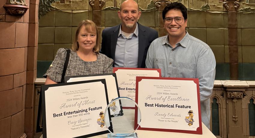 Pictured left to right: Amy Howat, Assistant Managing Editor OCL; Jeff McCallister, Sr. Managing Editor, OCL; Neal Kindig, Graphic Designer, OCL